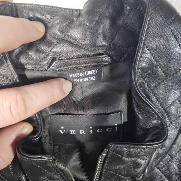 Vericci Genuine Leather Full Zip Leather Women's Jacket Black Size XL - Picture 9 of 16